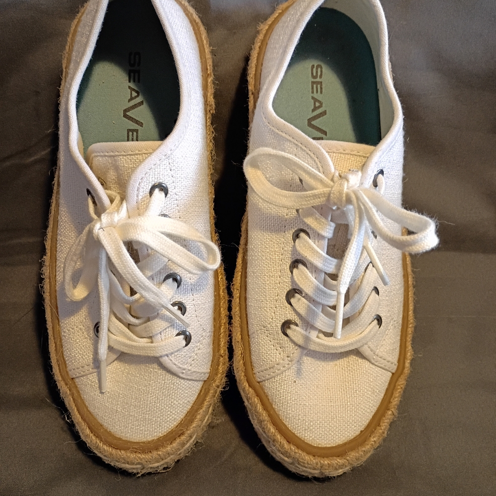 SeaVees White Canvas Sneakers